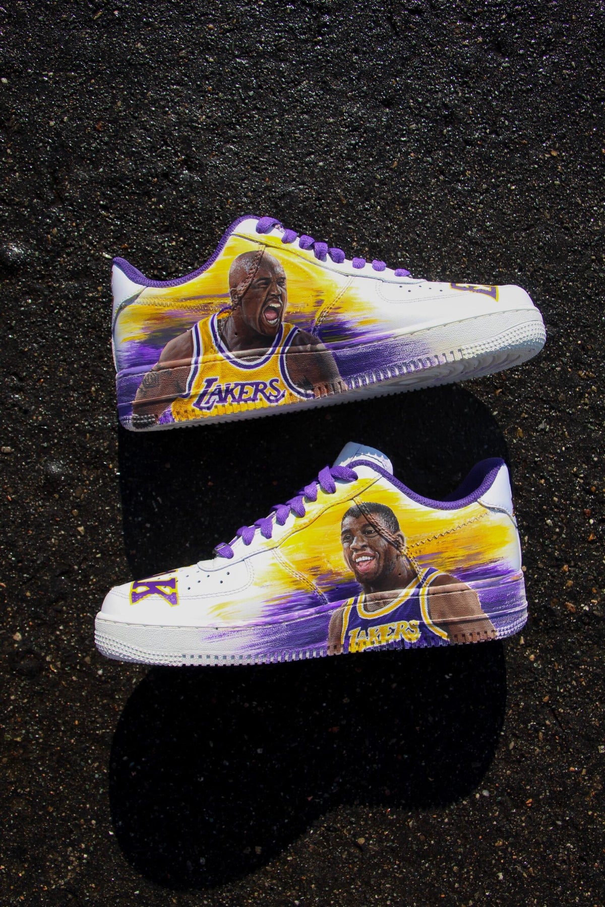 Air Force 1 Custom Lakers Legends hand-painted sneakers