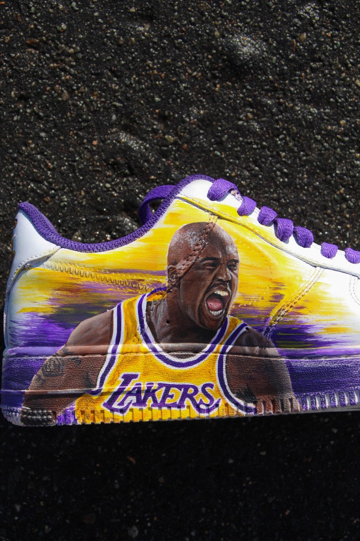 Air Force 1 Custom Lakers Legends hand-painted sneakers