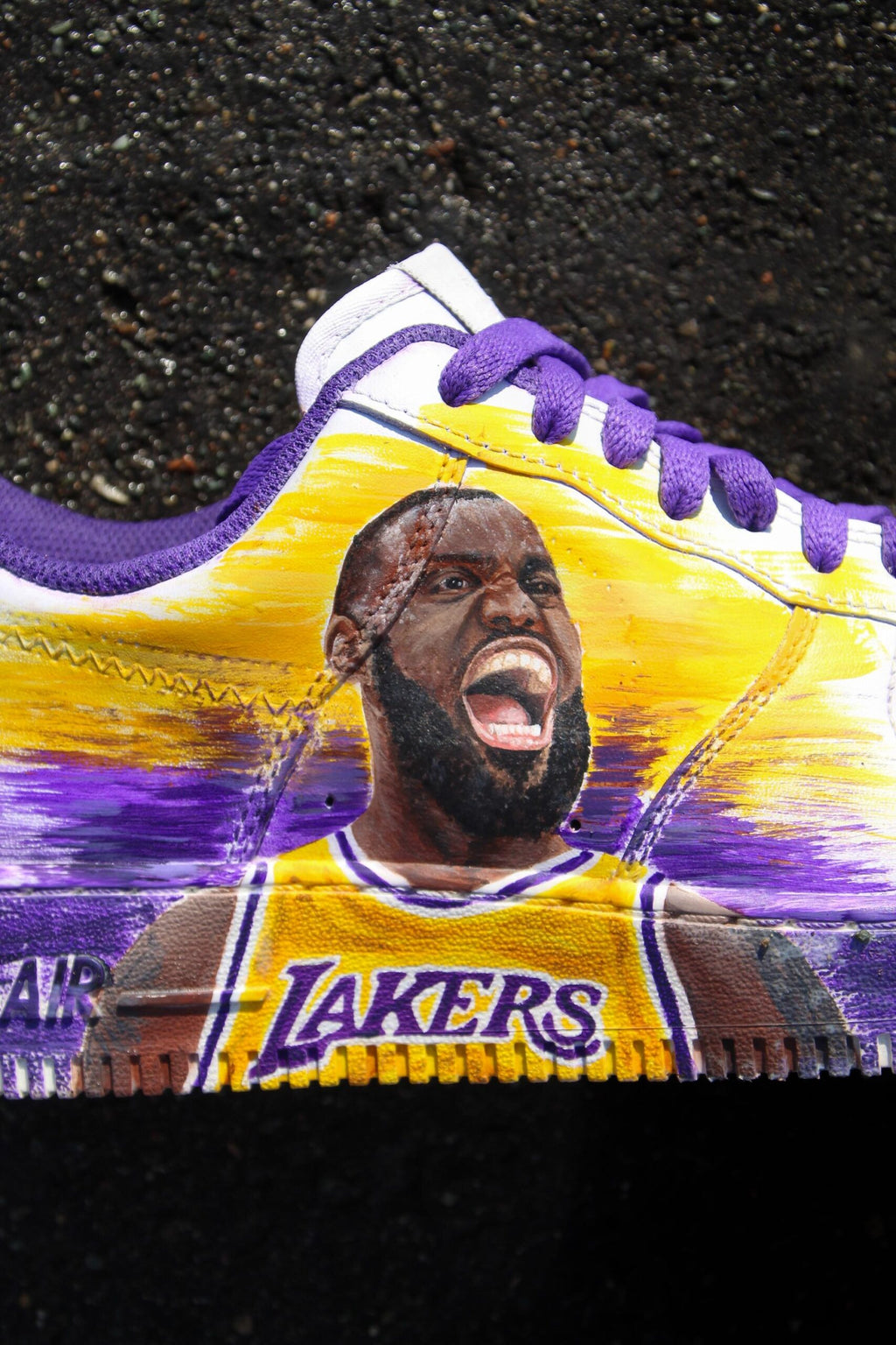 Air Force 1 Custom Lakers Legends hand-painted sneakers