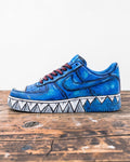 Custom Hand-Painted Shark Galaxy Sneakers, Blue Streetwear Shoes