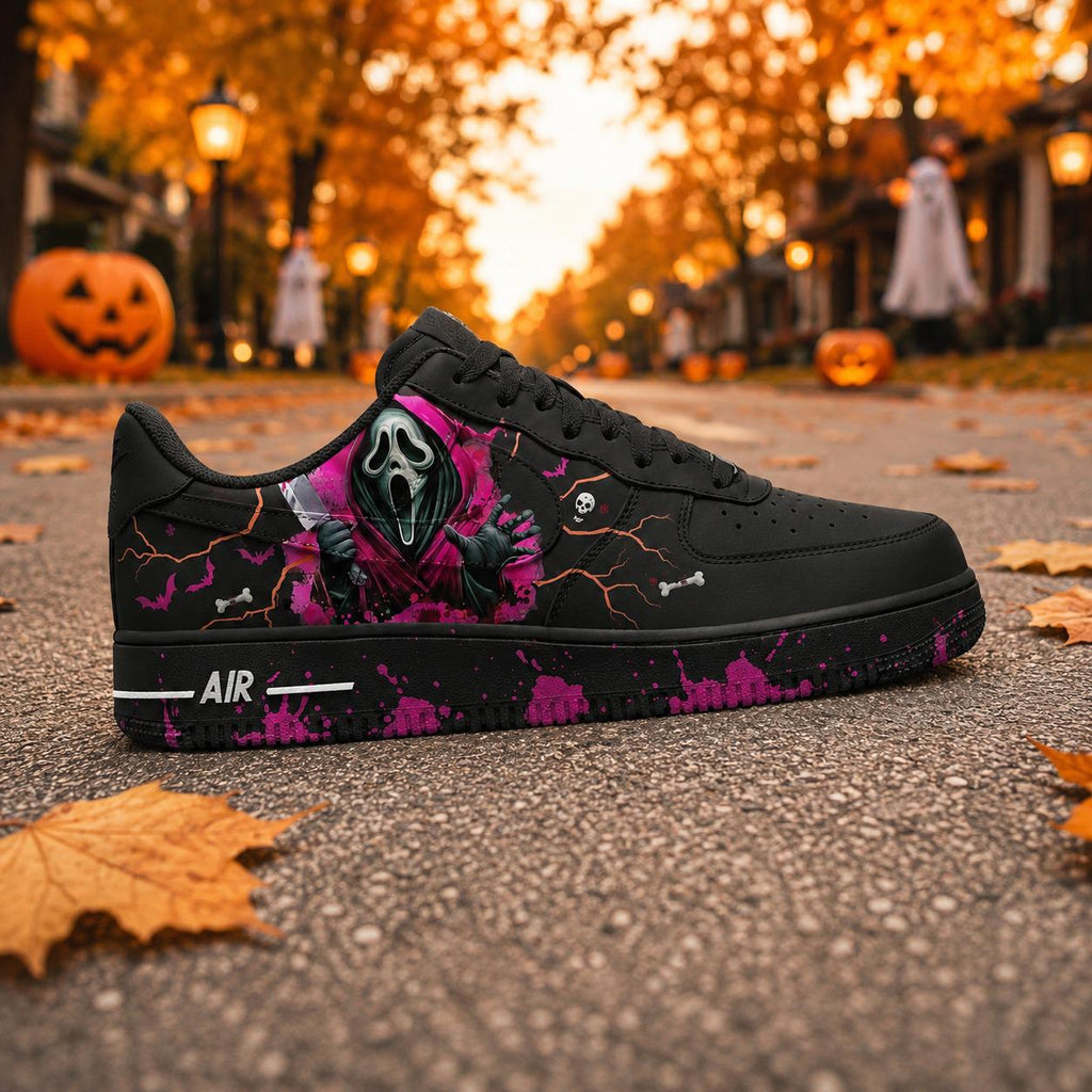 Ghostface Custom Air Force 1 Shoes, Hand Painted Halloween Ghost AF1 Sneakers, Halloween Horror Sneakers, Halloween Gift