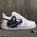 Custom Air Force 1 Shoe, Reaper Ghost Design, Hand Painted Streetwear Sneaker, Gothic Gift