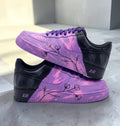 Custom Purple Floral Sneakers, Hand Painted Flower Shoes, Personalized Purple Shoes, Artistic Sneakers, Unique Streetwear Gift