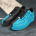 Custom Blue Black Drip Sneakers, Hand Painted Streetwear Shoes, Abstract Paint Drip Footwear, Unique Sneaker Gift