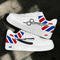 Custom Barber Sneakers, Hand Painted Hair Stylist Shoes, Barber Pole Inspired Footwear, Unique Gift For Barbers