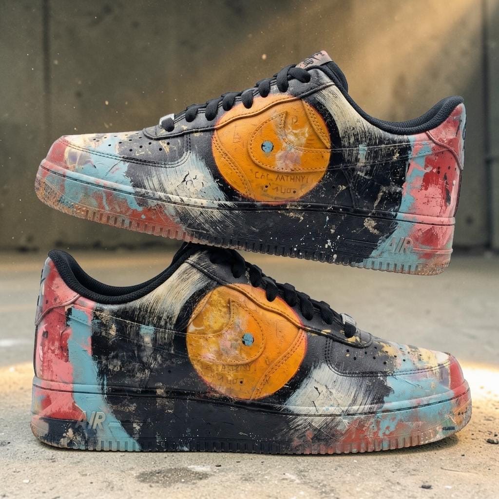 Custom Artistic Sneakers, Black Multicolor Paint Splatter Shoes, Streetwear Shoes, Unique Gift for Sneaker Lovers