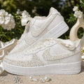 Custom Wedding Sneakers for Brides—Wedding Bridesmaid Gifts—Pearl Sneakers — Wedding Gift for the Bride—Handmade Custom Wedding Sneakers