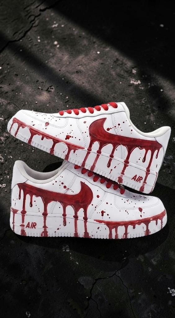 Custom Red Drip Sneakers, White Hand Painted Shoes, Red Splash Streetwear Shoes, Unique Custom Sneakers, Gift for Sneaker Lovers