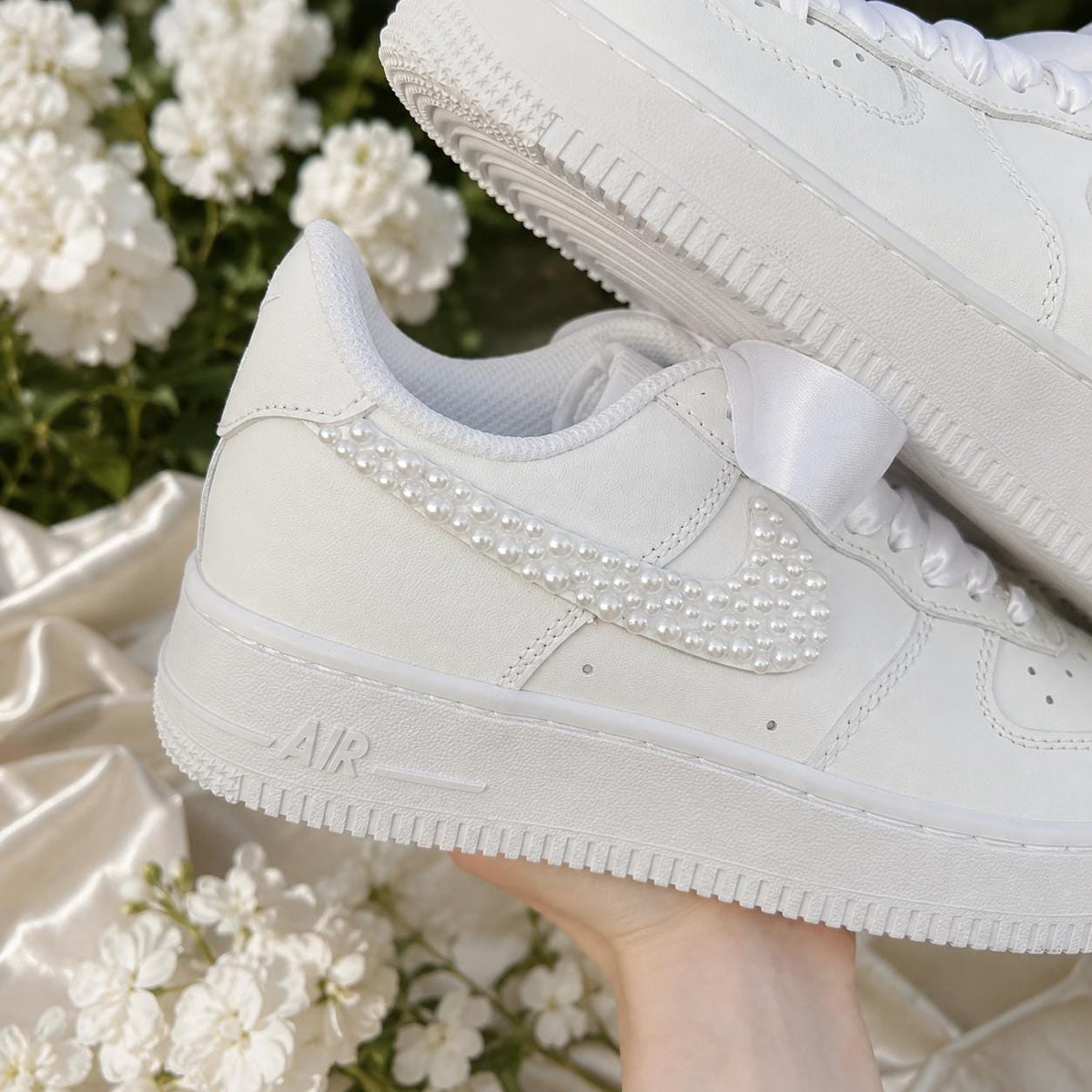Custom Bridal Wedding Pearl Sneakers — Wedding Shoes for the Bridesmaid Squad — Wedding Gift for the Bride —Handmade Custom Wedding Sneakers