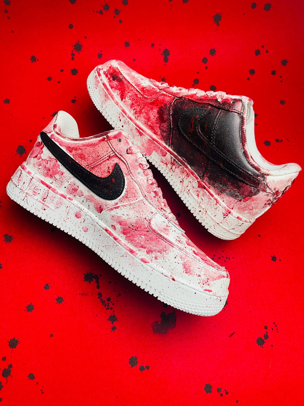Custom Hand Painted AF1 Sneakers, Horror Skull Grim Reaper Shoes, Bloody Goth Halloween Art, Personalized Scary Movie Gift Men Women