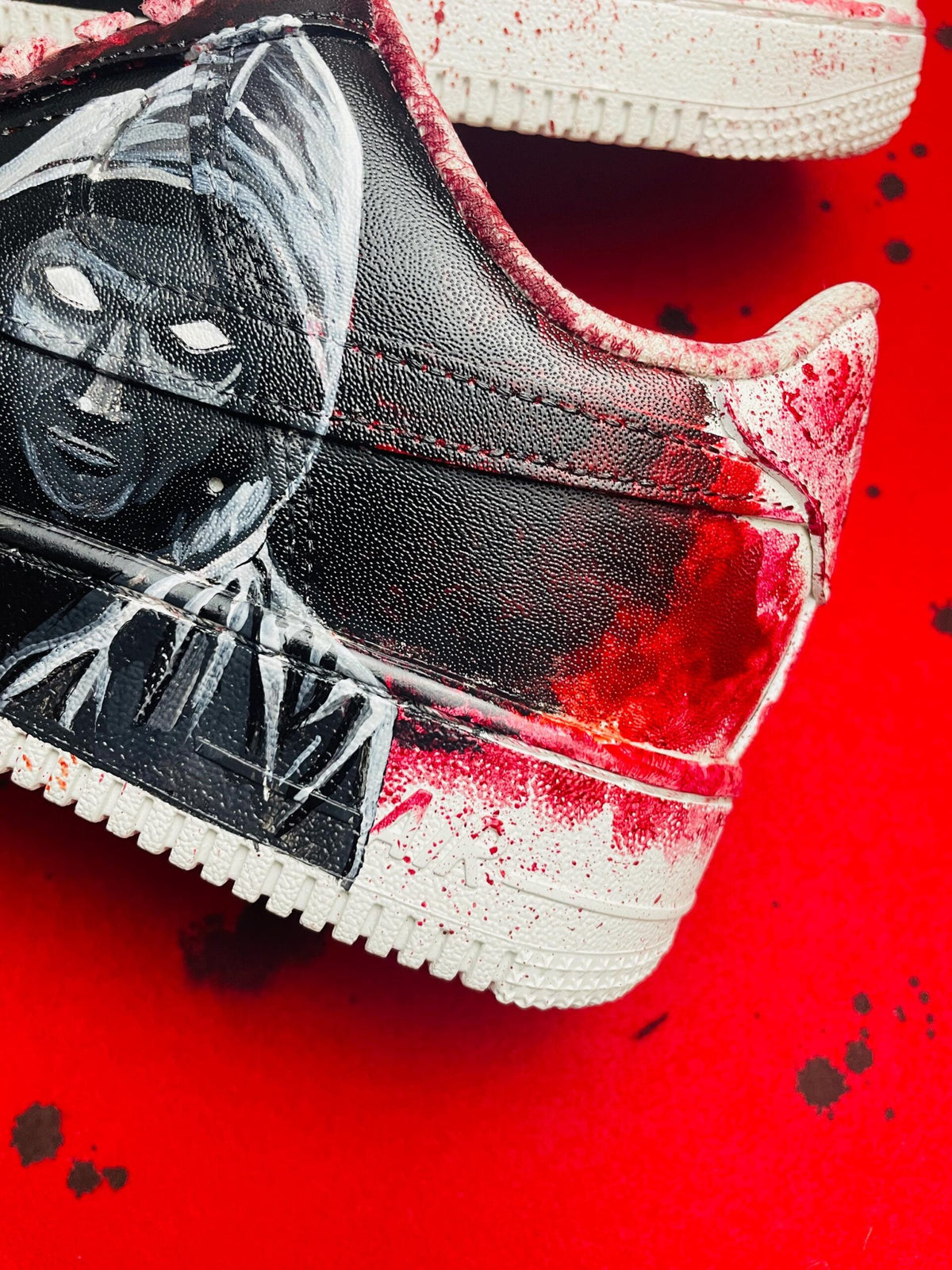 Custom Hand Painted AF1 Sneakers, Horror Skull Grim Reaper Shoes, Bloody Goth Halloween Art, Personalized Scary Movie Gift Men Women