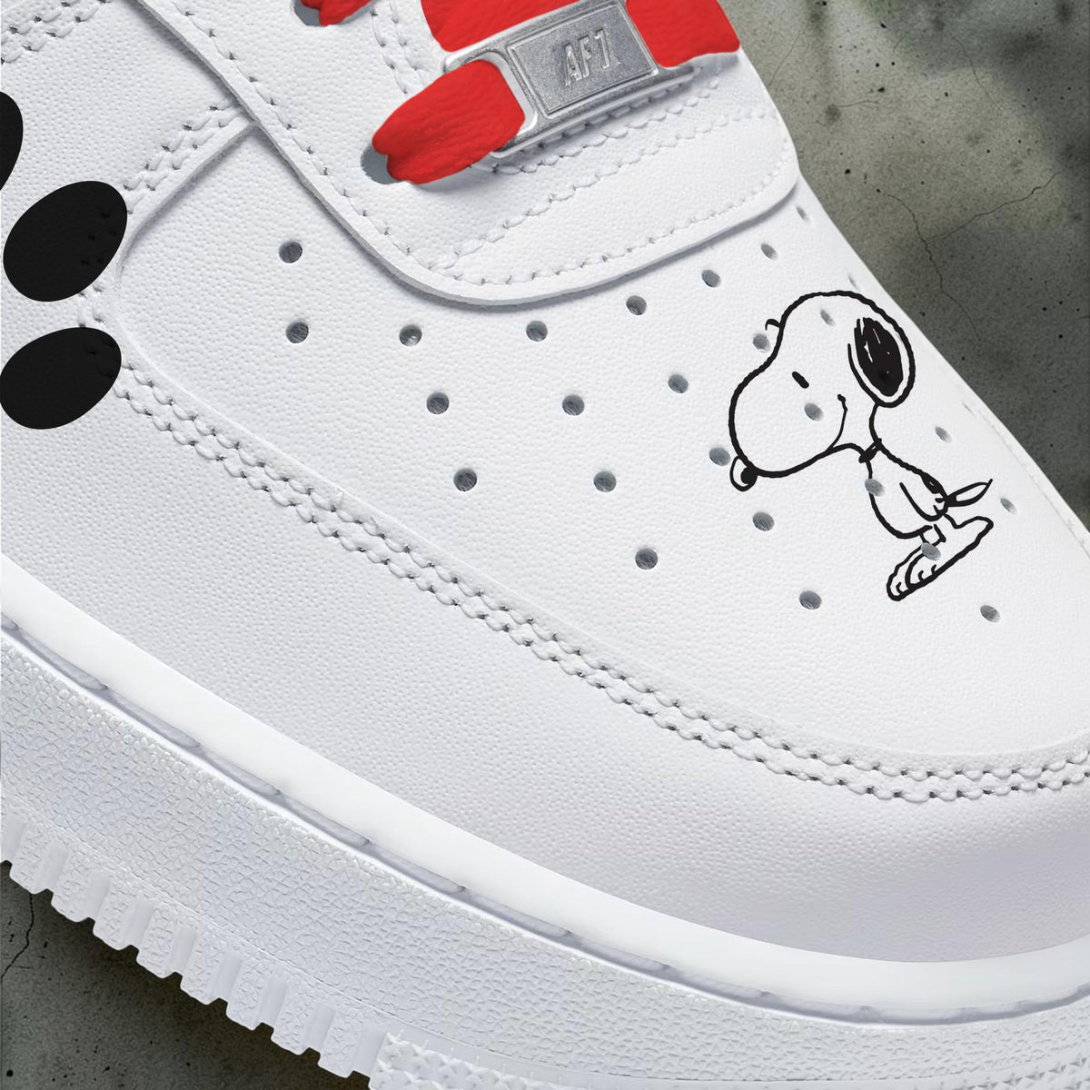 Cartoon Dog Sneakers, Cute Dog Graphic Shoes, White Custom Sneakers, Red Lace Streetwear Shoes, Unique Gift for Dog Lovers