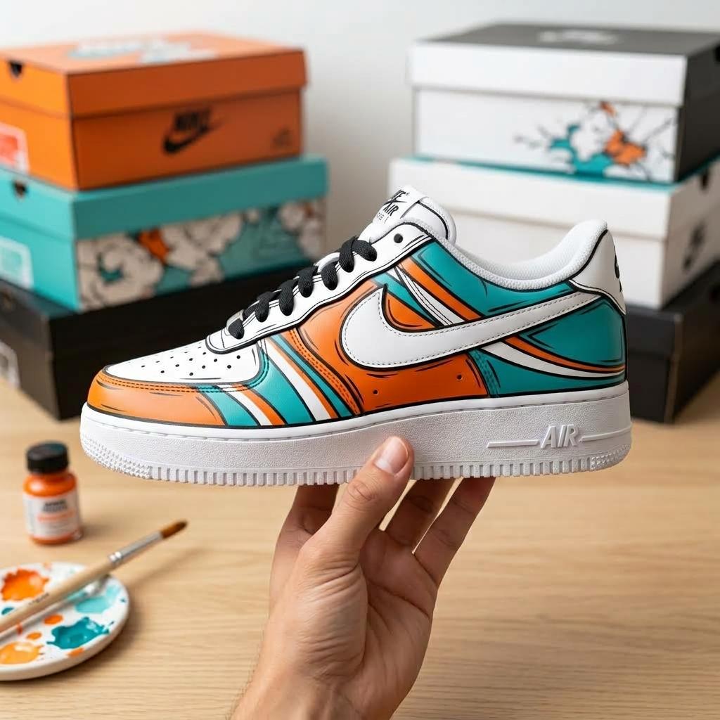 Custom Painted Shoes, Comic Art AF1 Kicks, Handcrafted Sports Sneakers