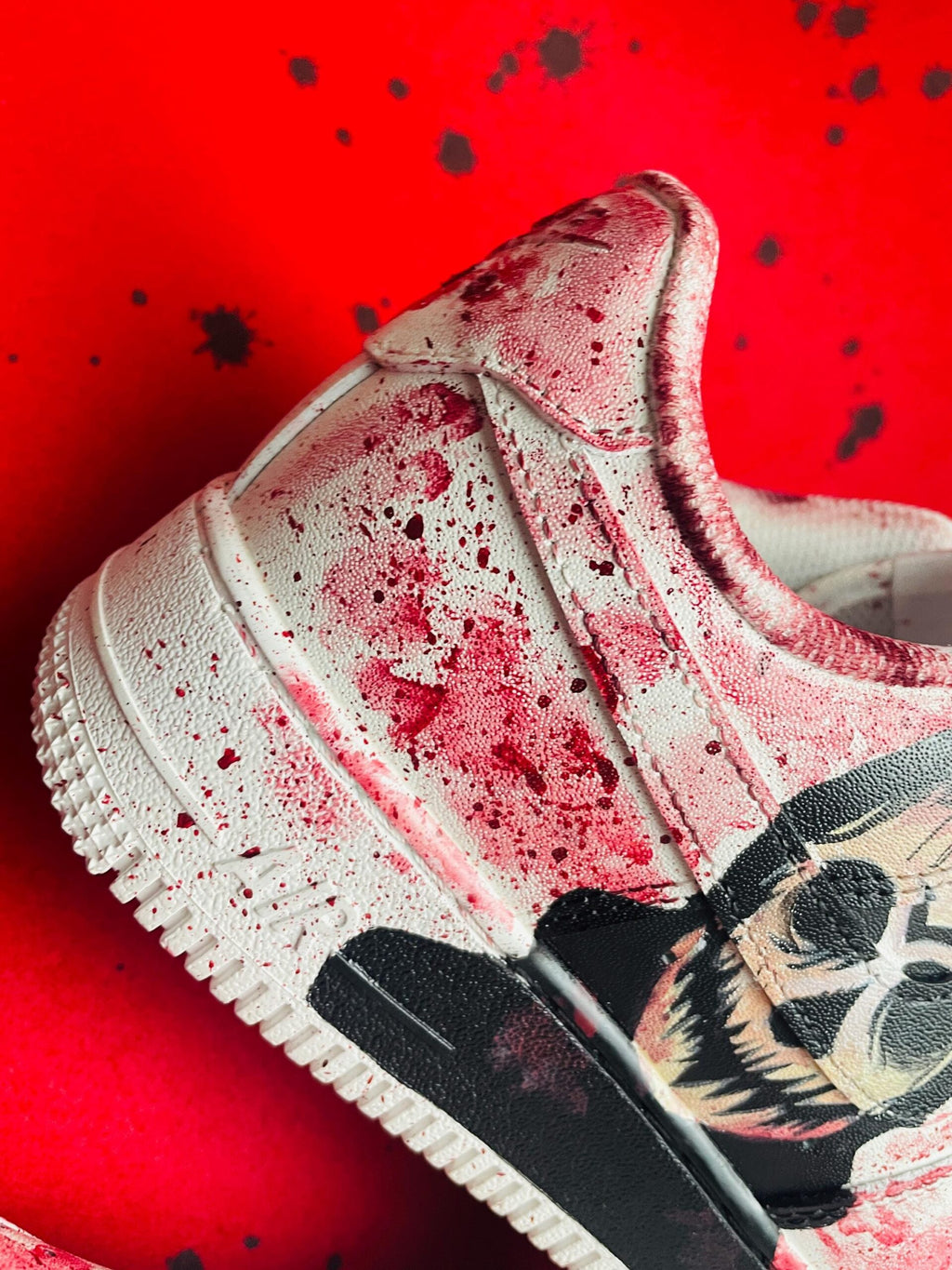 Custom Hand Painted AF1 Sneakers, Horror Skull Grim Reaper Shoes, Bloody Goth Halloween Art, Personalized Scary Movie Gift Men Women