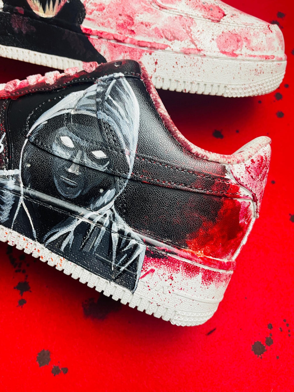 Custom Hand Painted AF1 Sneakers, Horror Skull Grim Reaper Shoes, Bloody Goth Halloween Art, Personalized Scary Movie Gift Men Women