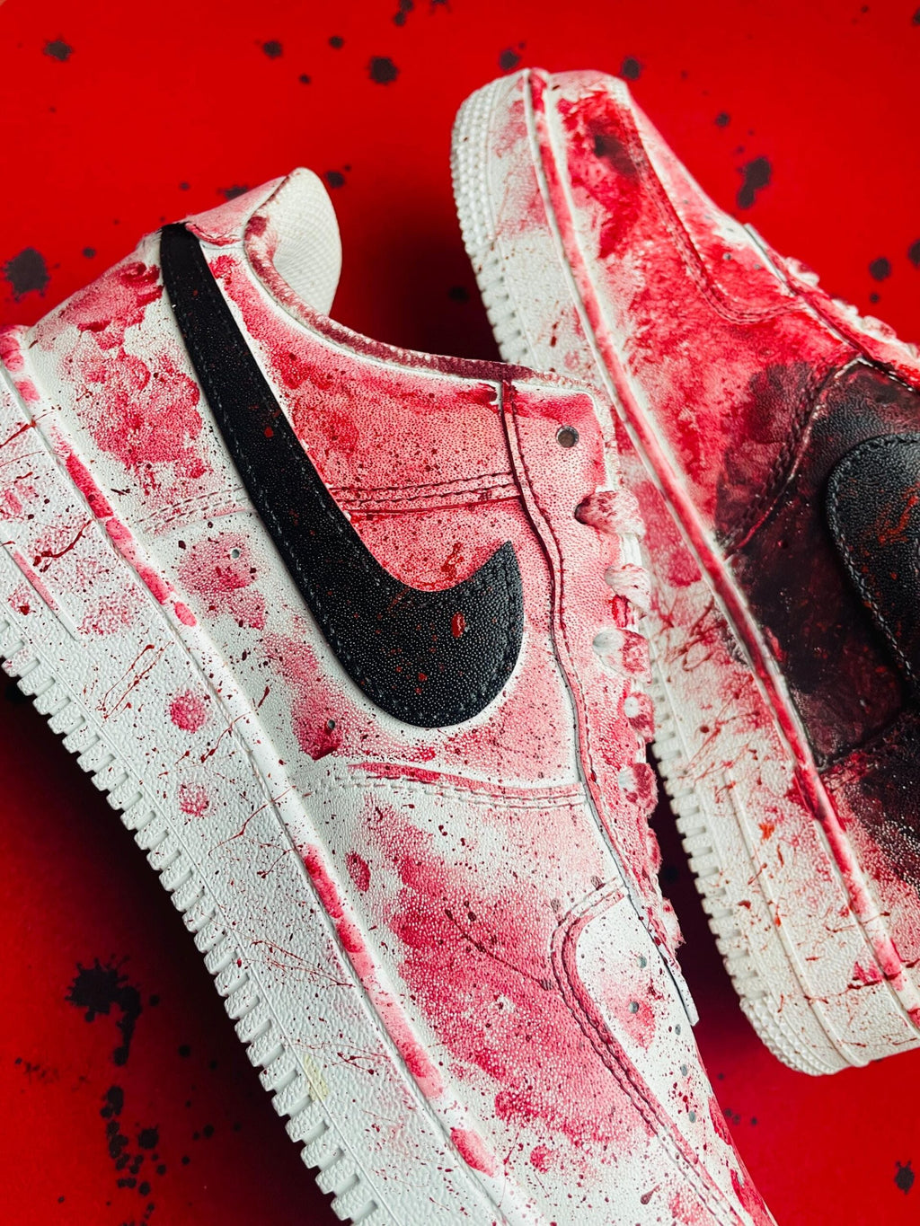 Custom Hand Painted AF1 Sneakers, Horror Skull Grim Reaper Shoes, Bloody Goth Halloween Art, Personalized Scary Movie Gift Men Women