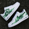 Custom Air Force 1,Green Snake Hand Painted Sneakers, Personalized Streetwear Sneakers,Snake Design Art ,Gift For Men